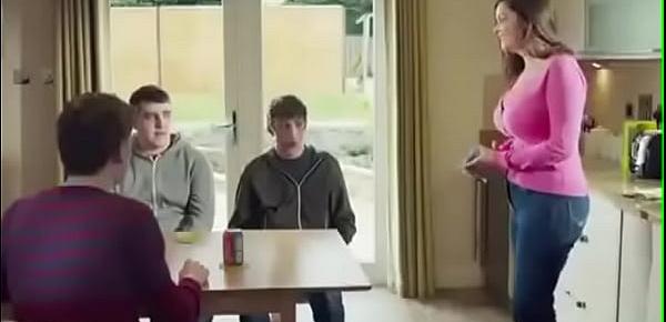  Mom Shows Of Her New Push Up Bra To Her Son&039;s Friends(